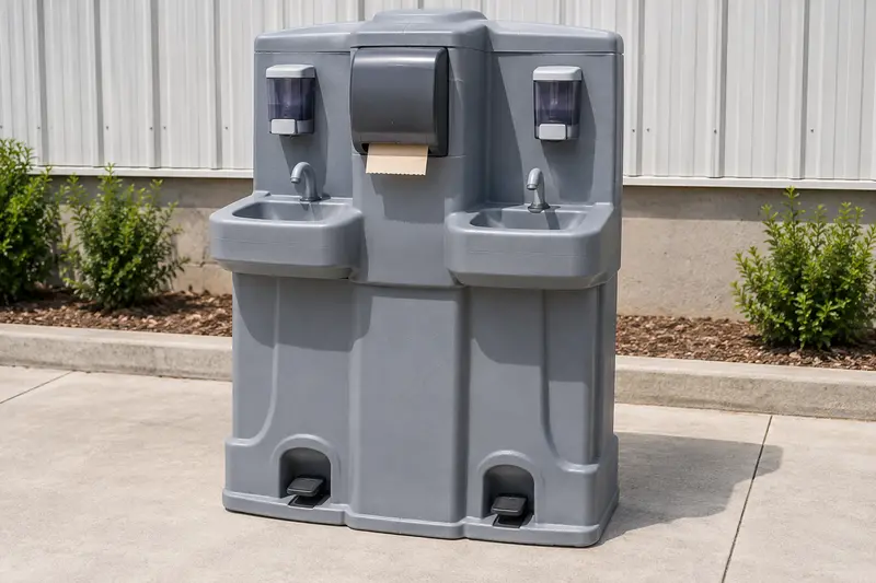Freestanding outdoor wash station